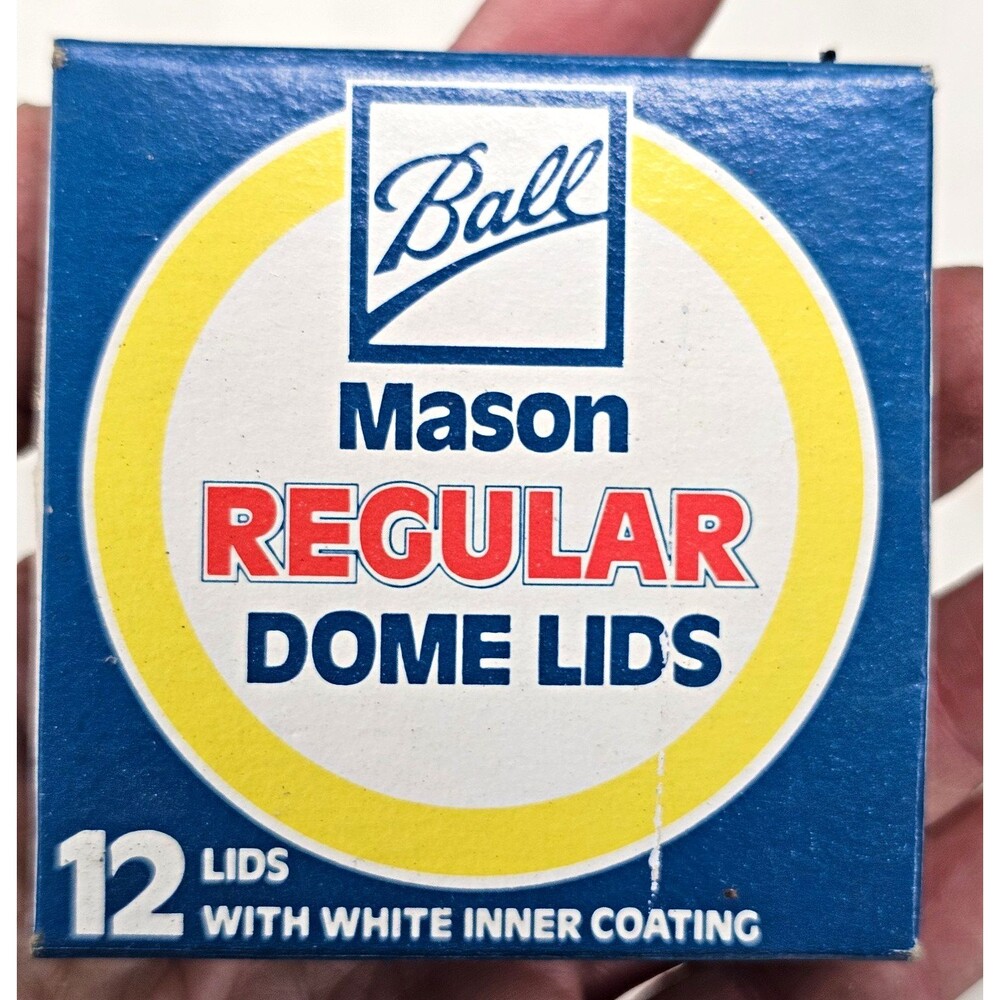 Ball Regular Mason Canning Dome Lids 12-Pack White Liner Coating Metal